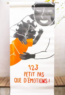 bannière 1,2,3 Petits pas…grandes émotions ! (Lxh : 1x2,50 m)