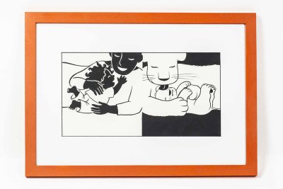 «Bébé fait des câlins» illustré par Laura Hedon - Album «Au lit les petits», publié aux éditions La poule qui pond.