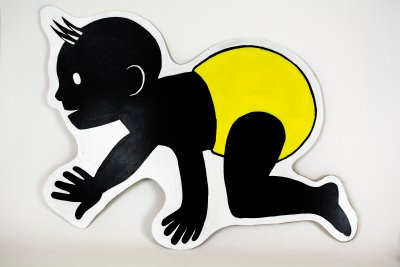 Bébé marche à 4 pattes - Décor mural (54x88 cm)