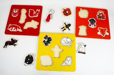 5 puzzles à encastrement pour les petits (18x14 cm)
