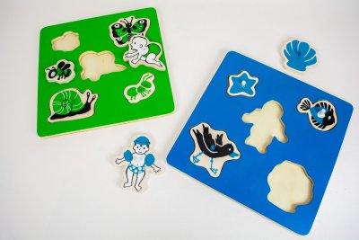 5 puzzles à encastrement pour les petits (18x14 cm)