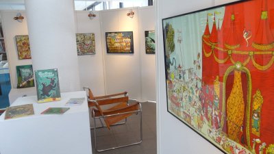 Mise en place de l'exposition à la Médiathèque François Mitterrand de Lorient (56)