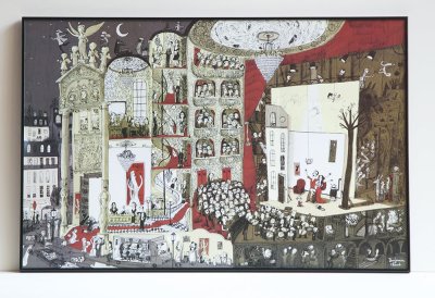 "A l'opéra" - Illustration de Benjamin Chaud tirée de la collection Grandimage! publiée à la maison d'édition La maison est en carton