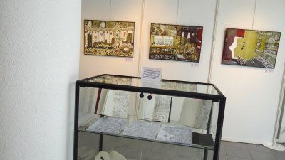 Mise en place de l'exposition à la Médiathèque François Mitterrand de Lorient (56)