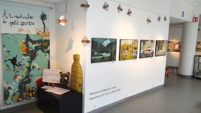 Mise en place de l'exposition à la Médiathèque François Mitterrand de Lorient (56)