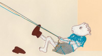 Illustration originale de l'album "Pelote et repelote" présentée sous cadre
