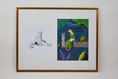 Tirage page simple illustration "La tristesse de Croquillon"