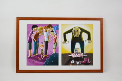 Tirage de l'illustration numérique double page