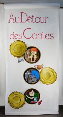 Bannière d'entrée d'exposition -  Dimensions : 2m (h) x  1m (l)