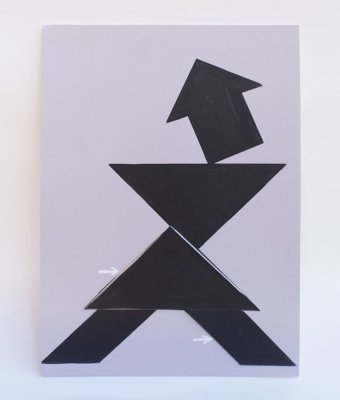 "Bonhomme" - Modèle de dessin à réaliser avec les formes du grand jeu de tamgram carré.