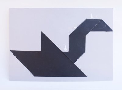 "Cygne" -  Modèle de dessin pour le jeu de tangram carré.