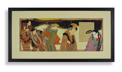 "Colère de la mère et des tantes" - Illustration originale encadrée de l'illustratrice Anne Buguet