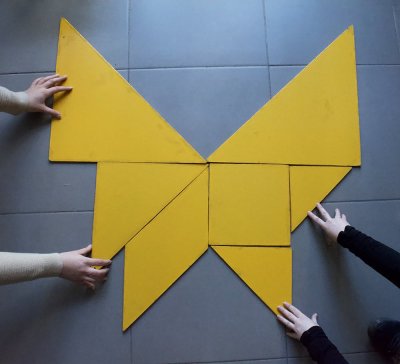 Réalisation en cours d'un papillon