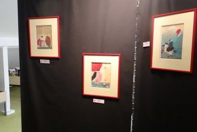 Mise en place des cadres d'illustrations originales d'Elise Mansot - Médiathèque de Belfort (90)