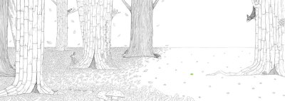 "Au début, je n'était qu'une graine" illustration originale de Mathias Friman tiré de l'album "D'une petite graine verte" publié aux Éditions les fourmis rouges