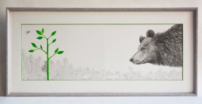 "Un appétit d'ours" illustration originale de Mathias Friman