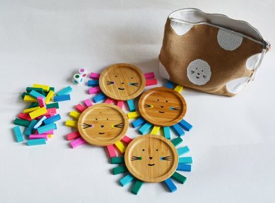 Jeu en bois "La crinière de Petit Lion" créé par l'artiste.
