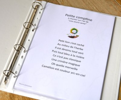 Comptine à chanter sur l'air de "Une souris verte".