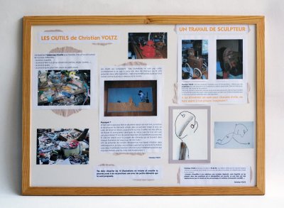 Présentation des travaux préparatoires de l'auteur-illustrateur Christian Voltz - Les outils de C. Voltz.