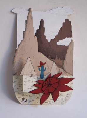 Porte-album vide pour l'album "Santa fruta" de l'illustrateur Sébastien Mourrain.