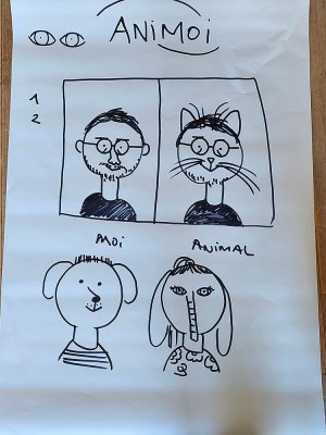 Dessins de Sébastien Mourrain à la Médiathèque de Mâcon juillet 2025