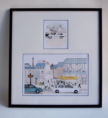 Tirages des illustrations "Auto" et "Toits parisiens"