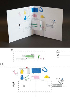 Atelier de mini Pop-Up "Le zoo", document de base et mise en forme - Outil d'animation pour l'accueil de groupes d'enfants.