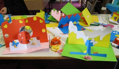 Pop-up réalisés par des enfants - Médiathèque de Maurepas à Rennes (35)