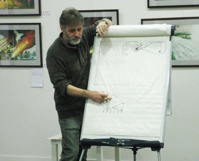 Atelier de dessin autour du personnage de Charles avec l'illustrateur Philippe-Henri Turin.