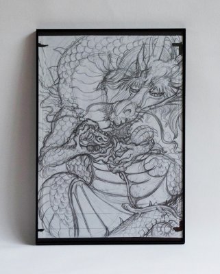 Crayonné de l'illustration "Calin de maman"
