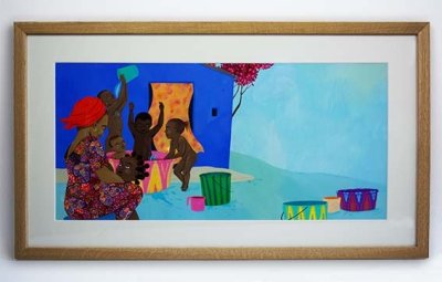 "N'téné" - Illustration originale encadrée de Judith Gueyfier.