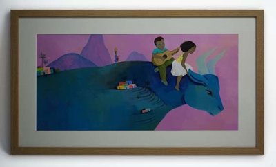 "Blimundo" - Glim, glim avec mon cavaquinho; crop, crop avec le maïs grillé et glou, glou avec ma jarre d'eau…