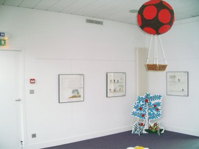 Mise en place de l'exposition à la Médiathèque de Gorron (53)