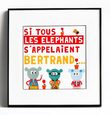 Illustration originale encadrée d'Edouard Manceau