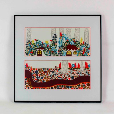 Illustration originale encadrée d'Edouard Manceau