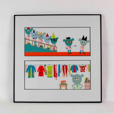 Illustration originale encadrée d'Edouard Manceau