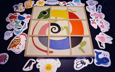 Jeu de tri "Les Couleurs du Caméléon" - 63x63x3 cm