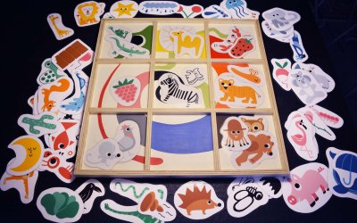 Jeu de tri "Les Couleurs du Caméléon" - 63x63x3 cm