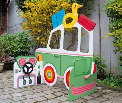 Photo-portrait "La voiture des crocodiles" - 135x85x130cm