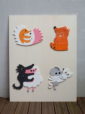 Panneau de l'album "Câlin" - jeu de puzzle à encastrement