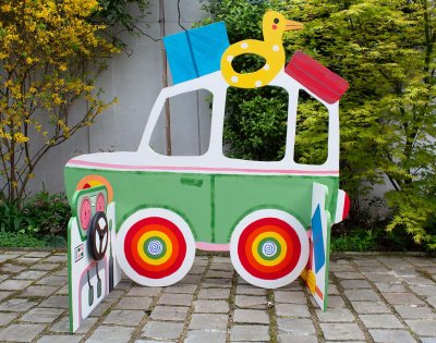 Photo-portrait "La voiture des crocodiles" - 135x85x130cm
