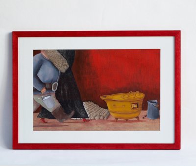 Illustration originale de Sébastien Mourrain tirée de l'album "Jack et le haricot géant"