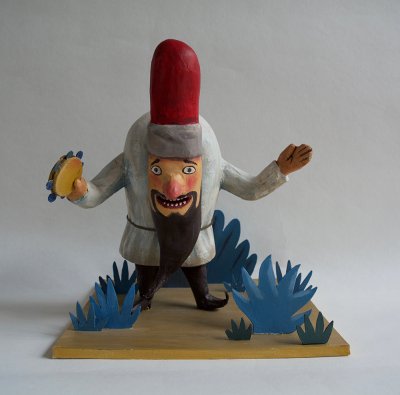 Création en volume tirée de l'album "Le petit bossu" - Papier maché et peinture acrylique