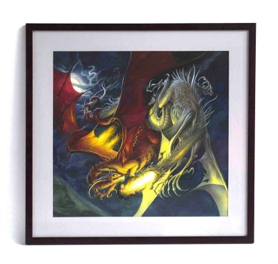 "Dragons au combat" - Illustration originale de Philippe-Henri Turin.