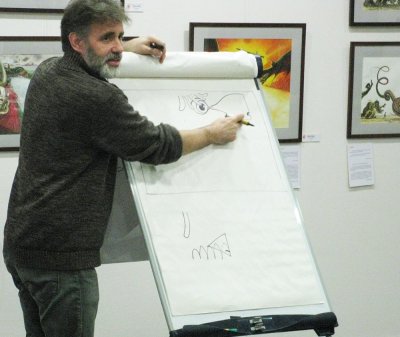 Atelier de dessin animé par l'illustrateur P-H Turin - Médiathèque de Aubenas (07)