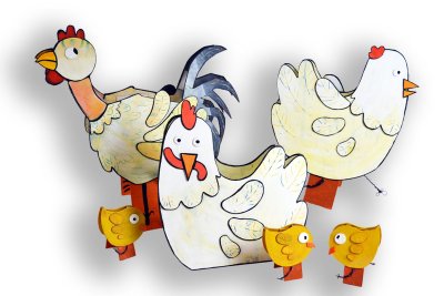 Décors de poules et volailles à placer dans l'exposition