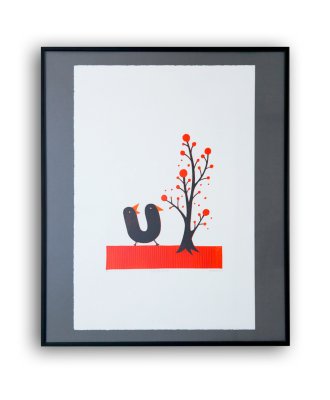 "Bouderie" - Illustration d'Olivier Philipponneau tirée de l'album "L'oiseau à deux becs" publié par la maison d'édition MeMo.