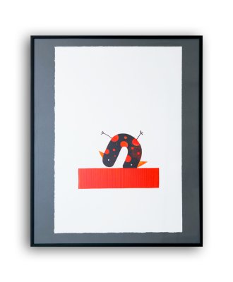 "Mal de ventre" - Illustration d'Olivier Philipponneau tirée de l'album "L'oiseau à deux becs" publié par la maison d'édition MeMo.