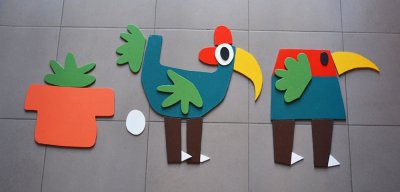 Changeons de décor : Une basse-cour avec son coq, sa poule et son œuf !