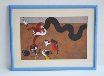 "Vidange de la tête du Tamafumoir" - Illustration tirée de l'album "La magissorcière et le Tamafumoir" écrit par Hélène Kerillis et illustré par Vanessa Hié, publié aux Éditions Élan vert.
